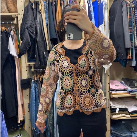 [USED] 淡色クロシェットカーディガン