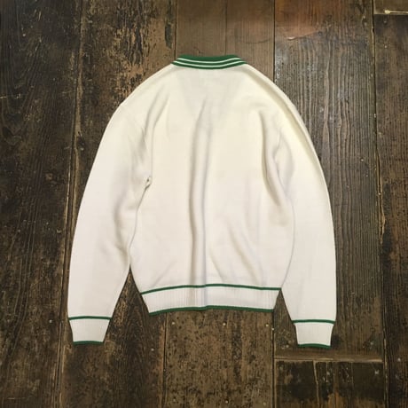[USED] adidas Green×White Vネックセーター