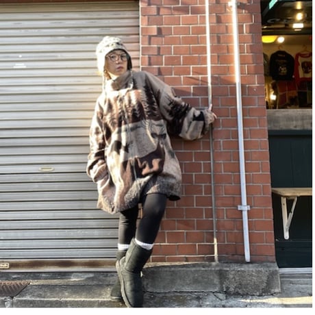 [USED] シカ総柄 🦌 フリースZIPジャケット