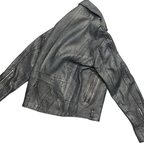 [USED] BLUE/SILVER real LEATHER ライダースJKT