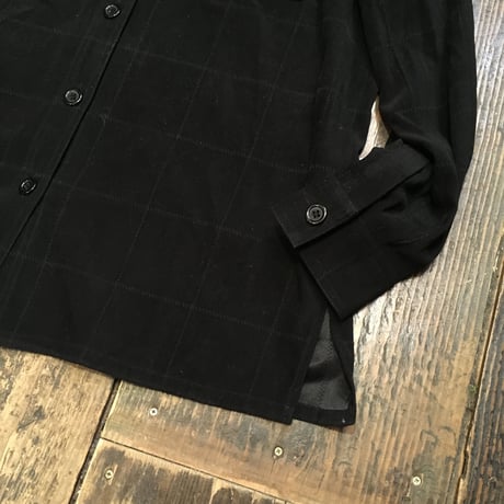 [USED] パッチワークのような スウェード風 shirt