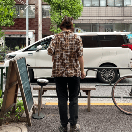 [USED] 総柄 レーヨン SHIRTS