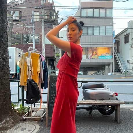 [USED] Linen x Rayon Red one-piece❤️