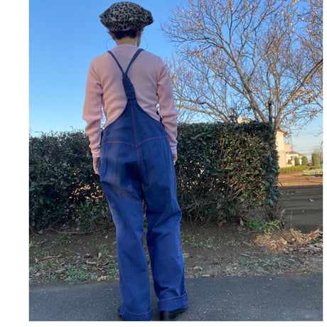 [USED] vintage BLUE COTTON  オーバーオール