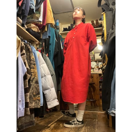 [USED] 無地ネルワンピース / シャモアクロス