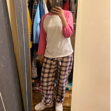 [USED]  ハート柄チェックのパジャマPANTS
