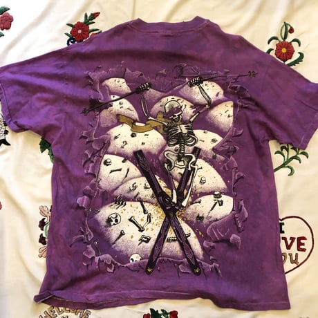 [USED] Vintage タイダイ SKULL × SKI   Tee