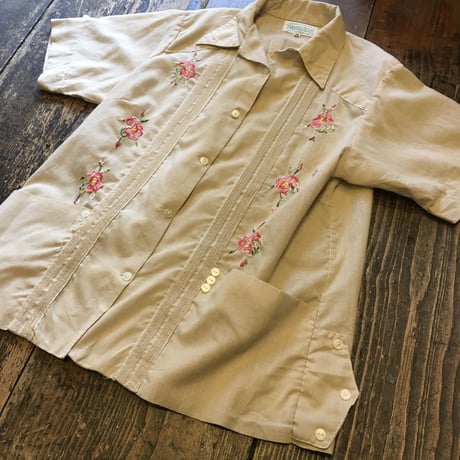 [USED] お花刺繍🌷キューバシャツ