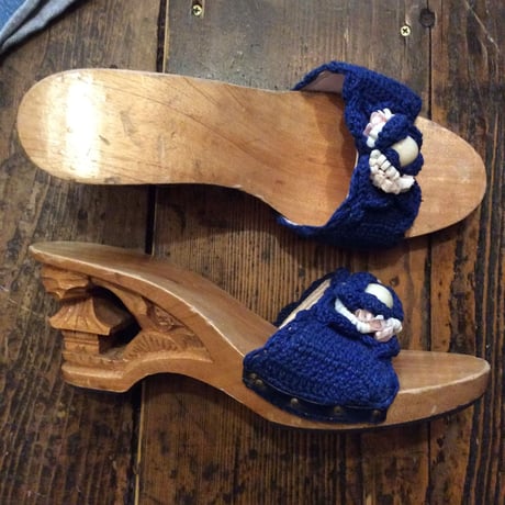 [USED] VINTAGE 木彫り WOOD サンダル