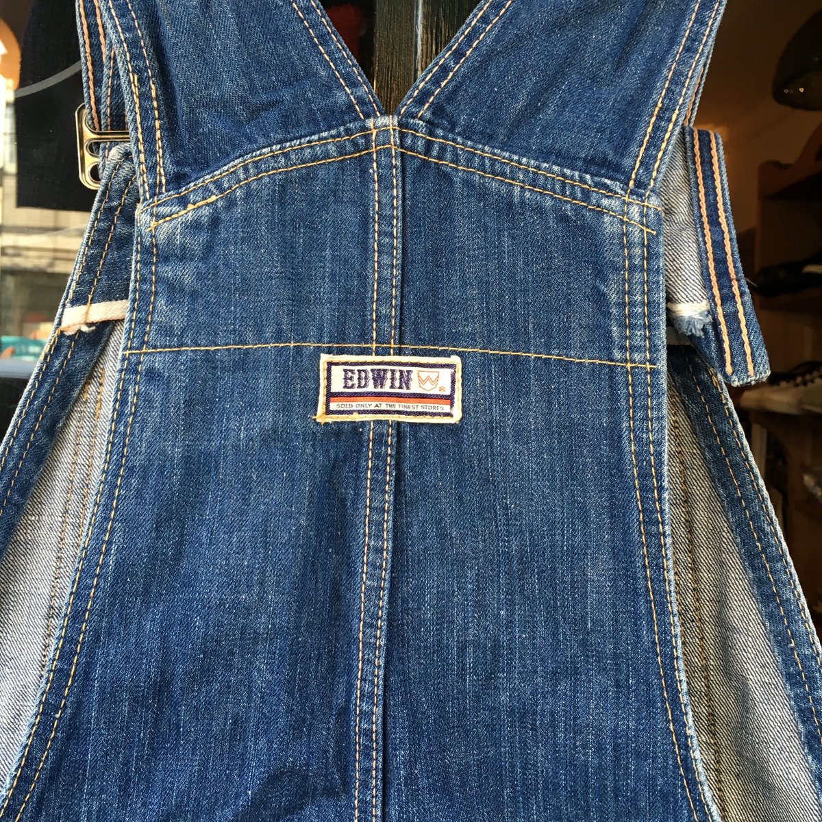 80s vintage EDWIN ヒッコリー　デニム　オーバーオール 80s vintage EDWIN ヒッコリー デニム オーバーオール - メルカリ