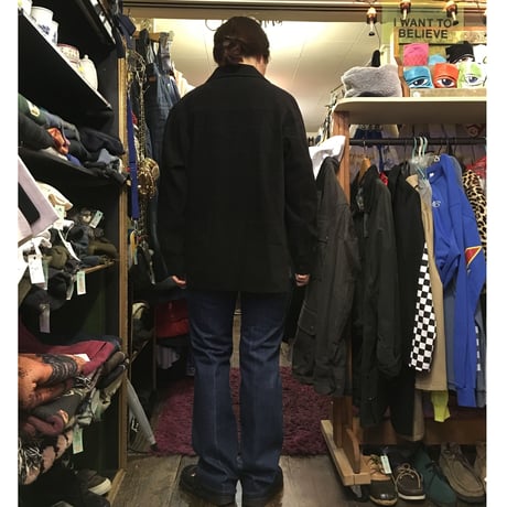 [USED] パッチワークのような スウェード風 shirt