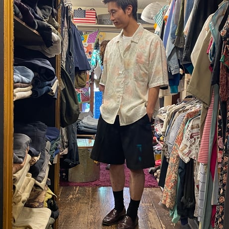 [USED] 淡いお花の LINEN シャツ
