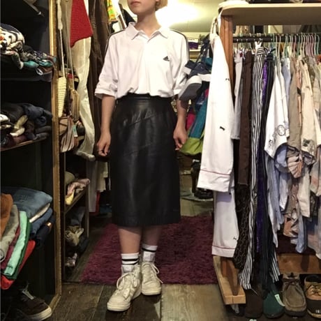 [USED] REAL Leather ミディアムタイトスカート