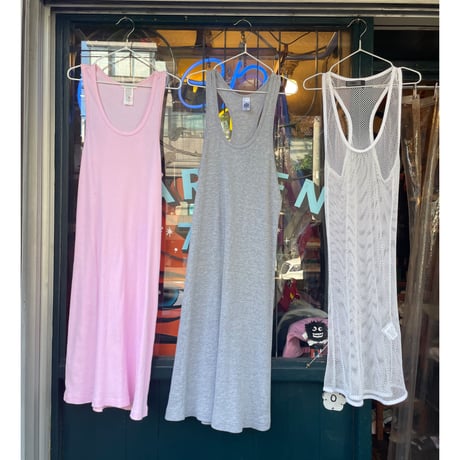 [USED] PASTEL PINK🩷 LONG リブタンク ワンピース