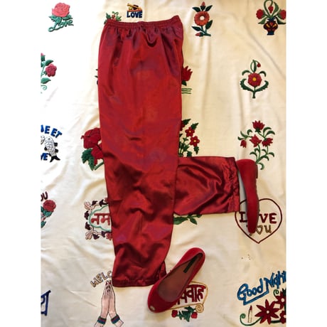 [USED] サテン CHINA PANTS  ボルドー