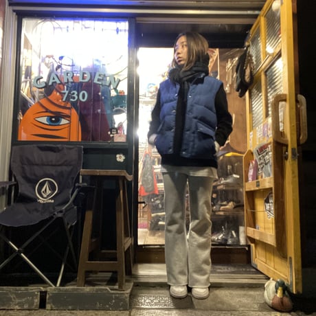 [USED]  "Goose down"ブルーのダウンベスト