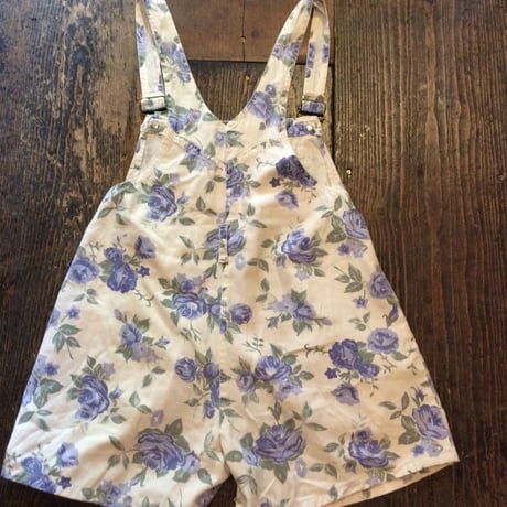 [USED] 花柄Cottonショートオーバーオール
