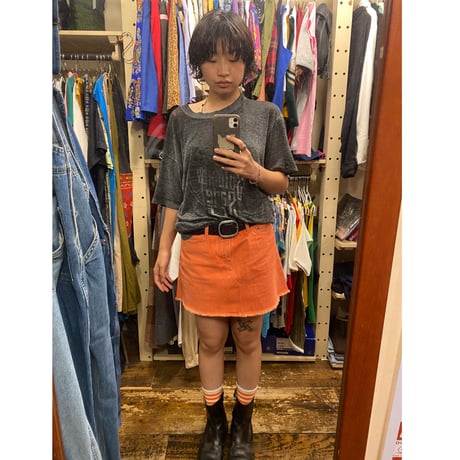 [USED] Orange denim skirt