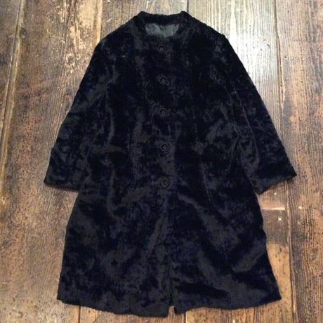 [USED] 丸襟ロングフェイクファーコート
