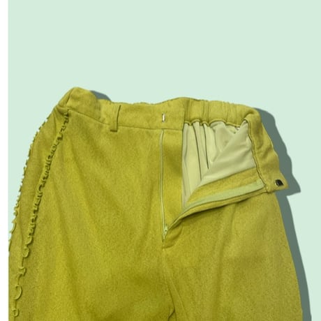 [USED] ライムグリーン🍋‍🟩 フレアPOLY PANTS♡
