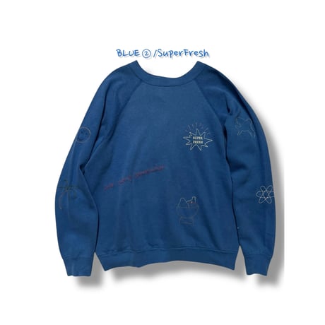 [HILITE STORE] ハンドメイド刺繍SWEAT/ブルー②