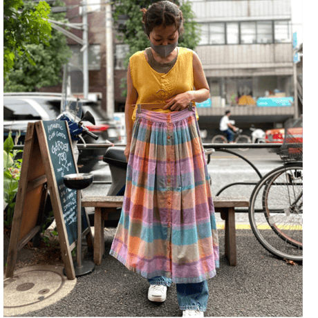 [USED] 100％ SILK タンクトップ-YELLOW