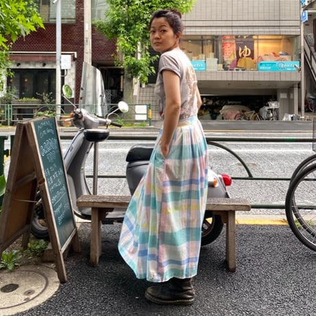 [USED] ペールトーンチェック柄スカート