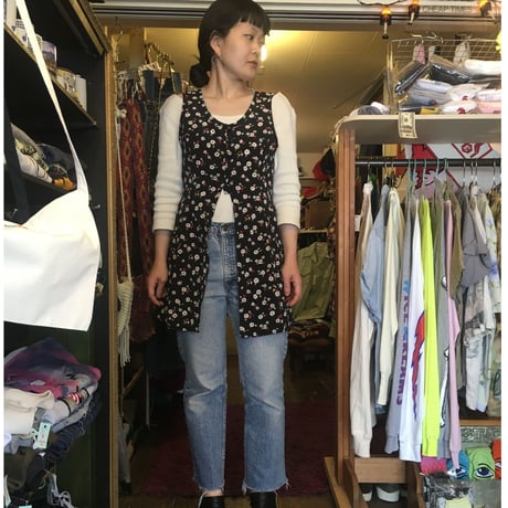 [USED] 花柄ロングベスト