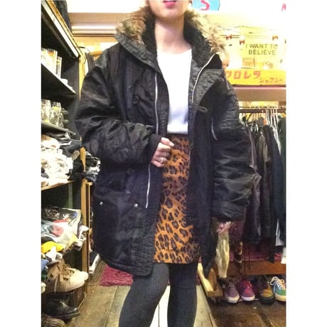 [USED]Real leather レオパード柄スカート