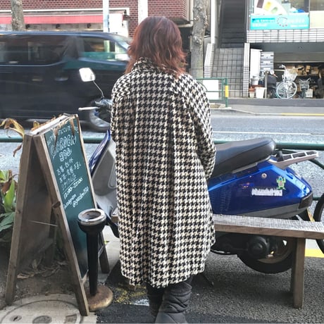 [USED]千鳥格子 ガウンコート
