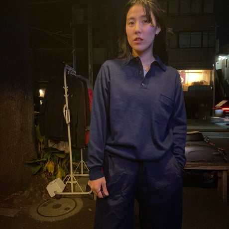 [USED] NAVY カラー の ニットポロ