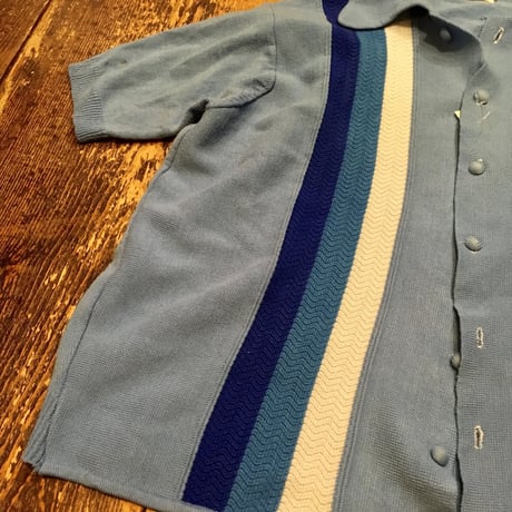 [USED] Vintage みずいろ半袖ニットカーディガン