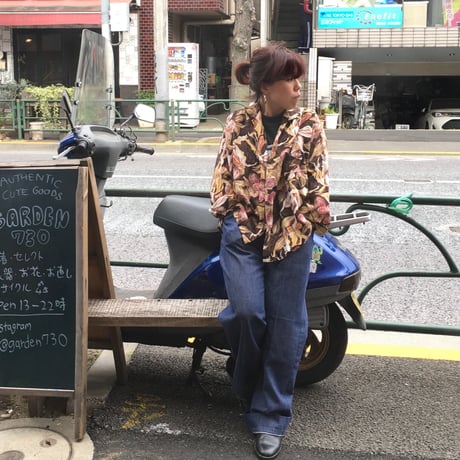 [USED] トウモロコシ柄 レーヨンシャツ