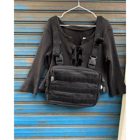 [USED] レースアップ リブ トップス