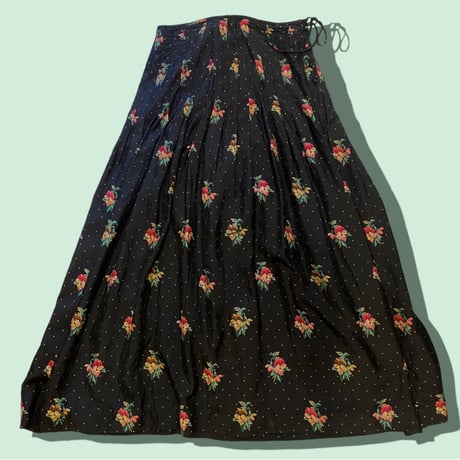 [USED] SILK 花柄LONG SKIRT💐