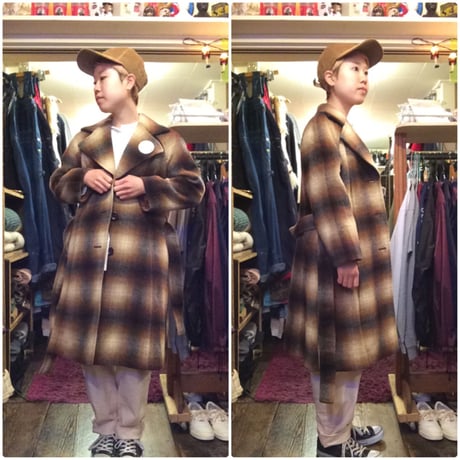 [USED] 渋めBROWNチェック柄 COAT
