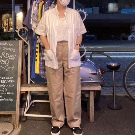 [USED]   White コットンキューバシャツ