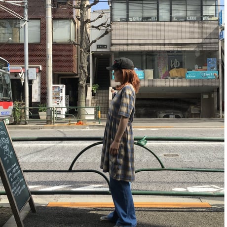 [USED] ネル半袖ワンピース