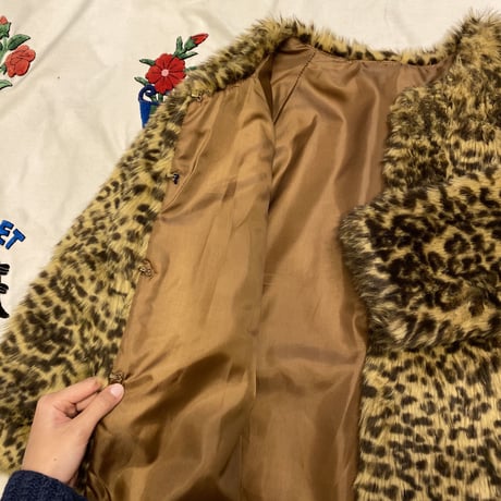 [USED] FAKE FUR レオパードコート 