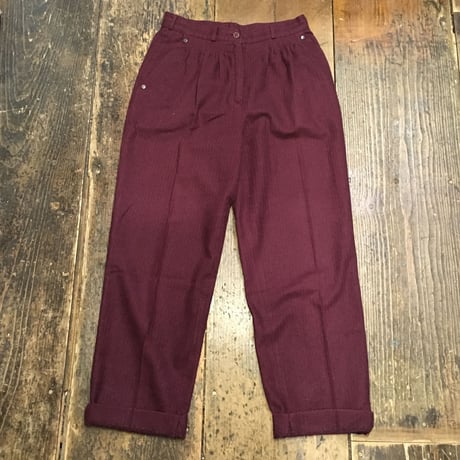 [USED] Burgundy WOOLスラックスパンツ
