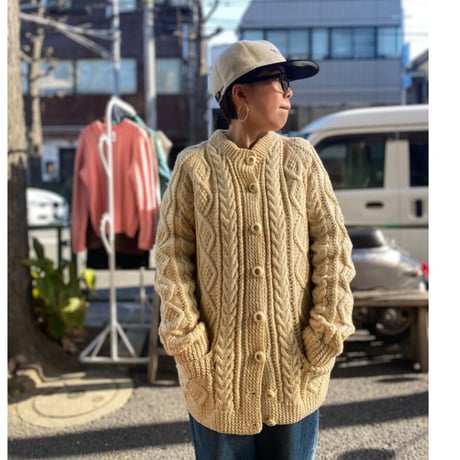 [USED] ケーブル編みニットカーディガン