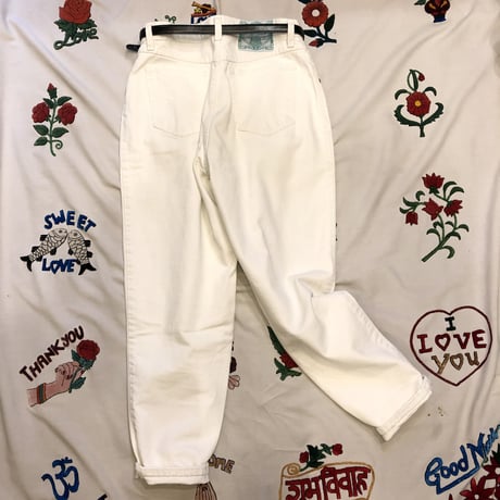 [USED] Euro  80's WHITE DENIM BANANA PANTS