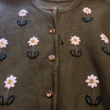 [USED] lお花刺繍ニットカーディガン