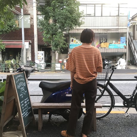 [USED] オレンジボーダーBIG TEE