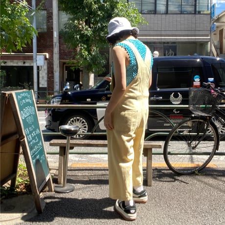 [USED] イエロー💛ヒッコリーオーバーオール