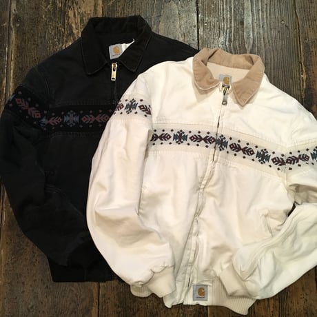 [USED] Carhartt 柄入り ダック JKT (WHITE/BLACK)