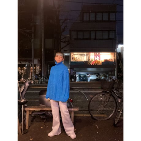 [USED] BLUE👤ケーブルニット