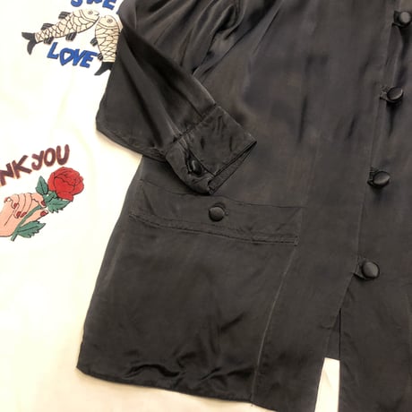 [USED] BLACK  サテンチャイナシャツ風JKT