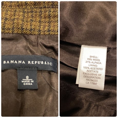 [USED] "BANANA REPUBLIC" チェック柄テーラードJACKET♡