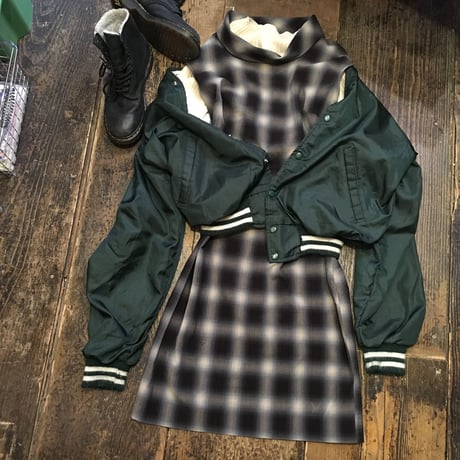 [USED]淡いチェック One-piece